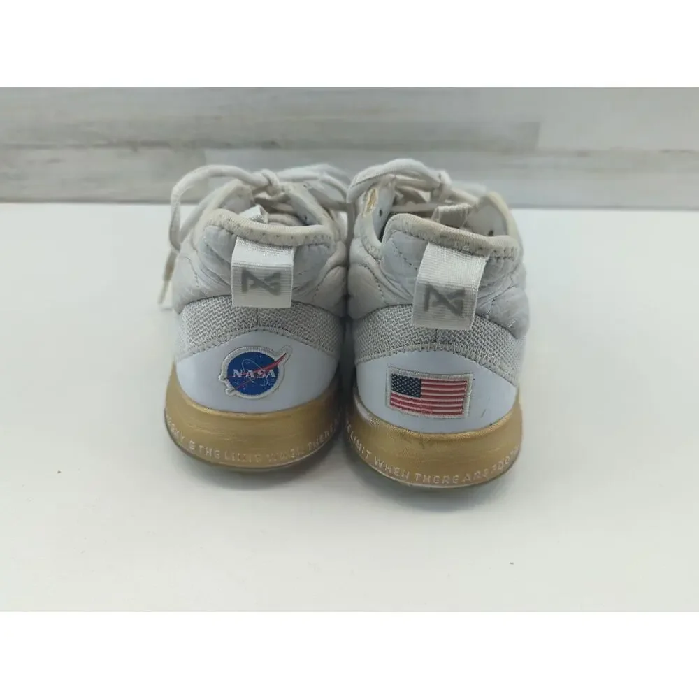 Nike X PG3 NASA C18973-100 Apollo Missions White Gold Sneakers Size 7‎ Youth